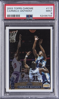 2003-04 Topps Chrome #113 Carmelo Anthony Rookie Card - PSA MINT 9